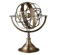 Sphère armillaire antique en laiton, globe céleste, anneaux zodiacaux, décoration artisanale pour table, maison ou bureau, idéal comme cadeau