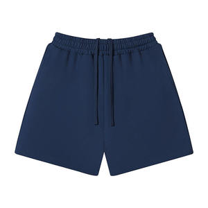 Shorts décontractés en molleton français 100 % coton, coupe ample, couleur unie, 420 GSM, poids lourd, avec élastique - Product Image 1