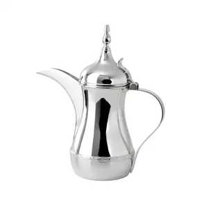 Carafe à café arabe moderne élégante en acier inoxydable, pichet Dallah haut, bouilloire à thé dorée du Moyen-Orient, serveur de boissons écologique - Product Image 2