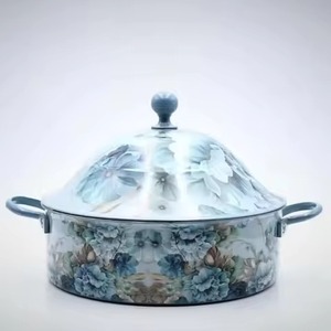 Nouvelle Casserole Moderne Écologique en Acier Inoxydable Isolée, Prête pour Induction, Motif Floral Pastel, avec Couvercle Élégant - Product Image 5