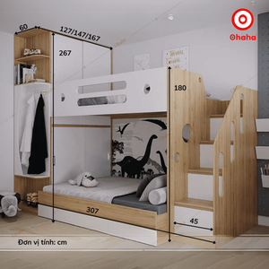 Lit superposé intelligent Ohaha avec armoire intégrée - GTTM043 - Product Image 6