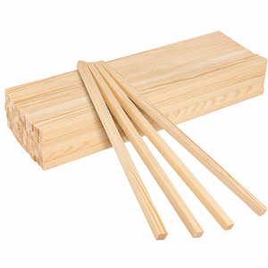 Chevilles carrées en bois de pin naturel pour l'artisanat DIY, bâtons en bois massif de forme rectangulaire, matériau de décoration, cheville carrée en bois massif - Product Image 1