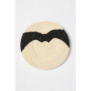 Handmade Woven Raffia <b>Wall</b> <b>Decor</b> Eco-Friendly Natural Fiber <b>Wall</b> Hanging Minimalist Black & Beige Round <b>Wall</b> Hanging In Best - Product Image 1