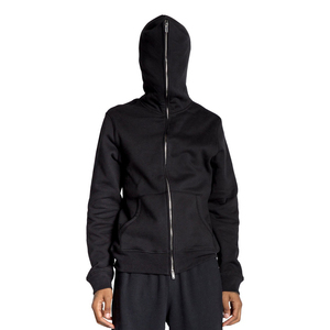 Sudadera con capucha y cremallera completa para hombre, 360 GSM, forro polar de algodón, peso pesado, ajuste holgado, estilo urbano de invierno, con máscara, cremallera, personalizada OEM - Product Image 1