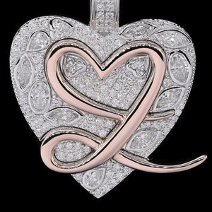 AMBER JEWELS Collar con Colgante de Corazón de Diamante de Corte Brillante Redondo de Oro Sólido de 18K Unisex, Certificado IGI, Estilo Hiphop Natural - Product Image 2