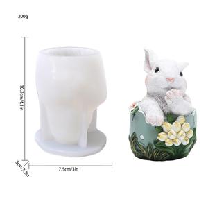 New <b>Easter</b> Rabbit Statue Ornament Spring Home Decoration Rabbit <b>Egg</b> Gift Epoxy Silicone Mold - Product Image 6