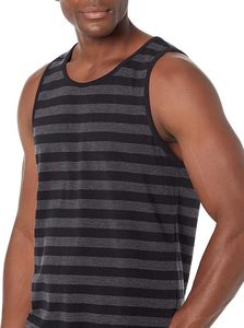 Men's Striped Knitted Sleeveless Tank Top O-Neck Casual Muscle <b>Vest</b> Plus Size - Product Image 3