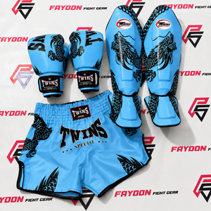 Equipo de Entrenamiento de Artes Marciales Personalizado, Pantalones Cortos Verdes de Muay Thai MMA, Guantes de Boxeo y Espinilleras, Equipo de Entrenamiento de Kickboxing, Set de Boxeo - Product Image 6