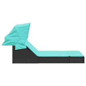 Tumbona Doble para Patio en Color Negro Turquesa - Product Image 4