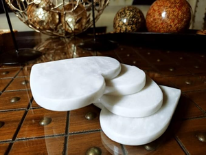 Premium Beige Marble Stone <b>Coaster</b> Set Hexagon Drink <b>Coasters</b> for Home Office Dining Coffee <b>Table</b> Decor - Product Image 2