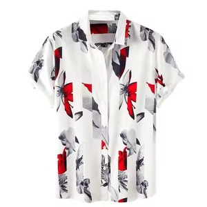 Camisas de Botones para Hombre, Corte Clásico, Sublimadas, Antiarrugas, Ligeras, de Poliéster/Algodón, Manga Corta, Diseño Tropical, para Verano - Product Image 6