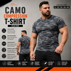 Camo Printed <b>Compression</b> T <b>Shirt</b> <b>Men</b> Short Sleeve Rash Guard Tee Plus Size Gym Fitness Base Layer <b>Shirts</b> <b>Men</b> Yoga Wear T-<b>Shirts</b> - Product Image 1