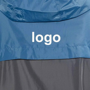 Men's Stylish Summer Knitted <b>Windbreaker</b> Jacket Custom Fashion Solid Warm with Hooded Collar and Thin Zipper Wholesale Set - Product Image 3