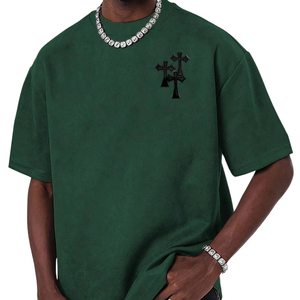 Camiseta estampada para hombre, oversize, de corte holgado, hombros caídos, manga corta, informal, de algodón, estilo streetwear, top oversize para hombre. - Product Image 1