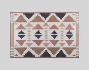 Wool Geometric Tribal Kilim Flatweave Thin Area <b>Rug</b> | Wrinkle Stain Resistant <b>Boho</b> Southwestern Carpet Living Room Bedroom Home - Product Image 2