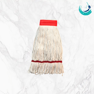 Têtes de balai KSR en coton semi-blanc de haute qualité, type Kentucky, avec bande supérieure colorée de 2 pouces, auto-essoreuses, durables et réutilisables pour le nettoyage des sols - Product Image 4