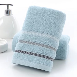Serviette de toilette brodée sur mesure en coton premium, serviette de bain OEM, marque privée, vente en gros, meilleur prix, serviette de toilette rayée en coton - Product Image 2