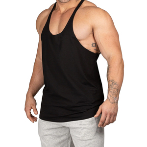 Débardeur en coton noir de haute qualité pour homme, col rond, décontracté, pour l'entraînement, la gym, le fitness, tricoté, uni, sans manches, gilet de sport - Product Image 3