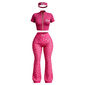 Conjunto de Pantalones Casuales Personalizados para Mujer 2026, Pantalones Acampanados con Estampado de Leopardo, Conjunto de Tres Piezas, Ropa Deportiva para Mujer - Product Image 4