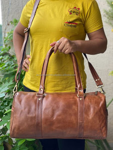 Sac de voyage en cuir véritable pour hommes, bagage fait à la main à plusieurs usages, décontracté, unisexe - Product Image 2