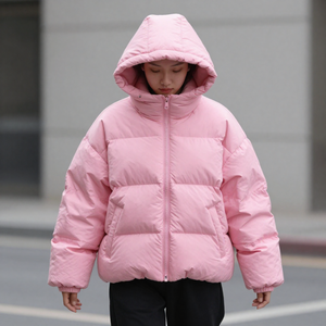 Sudadera con Capucha de Forro Polar de Poliéster/Nylon con Estampado de Hojas de Palma Rosas, Manga Larga, Bordada, para Invierno, Personalización OEM/ODM - Product Image 2