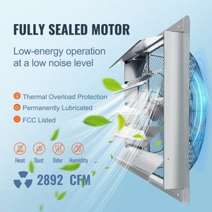 24 ''พัดลมระบายอากาศติดผนังอลูมิเนียมความเร็วสูง3320 CFM AC-มอเตอร์ระบายอากาศสำหรับโรงเรือนเพิงร้านค้าได้รับการรับรองจาก FCC - Product Image 3