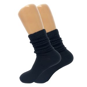 Calzini al ginocchio accartocciati in cotone leggero per donne in stile floscio Set di scarpe da 5 a 10 - Product Image 3