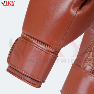 Guantes de Boxeo de Cuero Genuino Marrón Clásico, con Etiqueta Privada, Multicapa, Precio al por Mayor, Buen Proveedor, Marca Personalizada - Product Image 5
