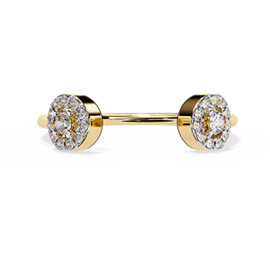 18K Gold Open <b>Ring</b> Elegant Bypass Brilliant Cut Natural <b>Diamond</b> Cluster Sparkling Floral Halo Design Rhodium <b>Diamond</b> <b>Rings</b> - Product Image 1