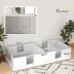 Cuccia per Cani Regolabile 244x119x48 cm con Design a Due Stanze, Tappetino Lavabile per Cani di Taglia Grande, Mobili per Animali Domestici - Product Image 2