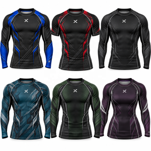 Men's <b>BJJ</b> Grappling <b>Rash</b> <b>Guards</b> | Breathable Anti-UV Quick Dry | Custom Colors | OEM/ODM Service | Sublimation Print | Sports - Product Image 5