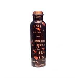 Bouteille d'eau en métal avec motif « Je t'aime », avec couvercle, portable, pour les voyages, design original - Product Image 1