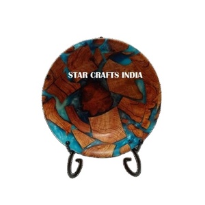 Belle maison de luxe en résine et bois bol à salade alimentaire ustensiles de cuisine plats de service pâtes riz soupe noix bol résine fabriqué à la main - Product Image 4