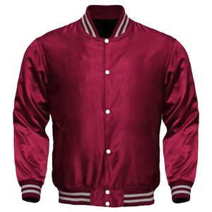 2024 New Arrival High School Baseball Letterman Jackets Custom Made <b>Silk</b> <b>Green</b> Satin Bomber Varsity Jacket for Men - Product Image 1
