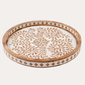 Modern Japanese Design Mango Wood Serving Tray Eco-Friendly Disposable Kitchen Dinnerware with Carving Design for Household Use - Product Image 4