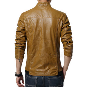 Top Quality Custom Men's <b>Leather</b> Jackets Hot Selling <b>Leather</b> Jacket 2025 Factory OEM High Quality Men's <b>Leather</b> Bomber Jacket - Product Image 3