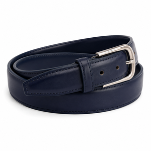 Cinturón de Cuero Genuino para Hombre con Hebilla de Acabado Niquelado, Cinturón Clásico Formal y Casual de 35 mm de Ancho - Product Image 2
