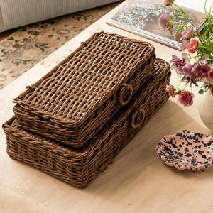 กล่องหวายสีทำมืออเนกประสงค์พร้อมฝาปิด ชุดตะกร้า ราคาโรงงาน กล่องเก็บของ - Product Image 5