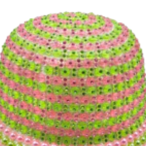Sombrero de Pescador AKA Rosa y Verde con Perlas, Sombrero de Sol de Moda para Mujer, Decorativo con Pedrería, Informal y Moderno - Product Image 4