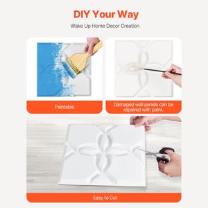 Set di 33 Pannelli Murali in PVC 3D con Motivi Floreali Minimalisti, Copertura 11,81 x 11,81 Piedi Quadrati, Piastrelle Decorative per Interni, 32 Piedi Quadrati - Product Image 5