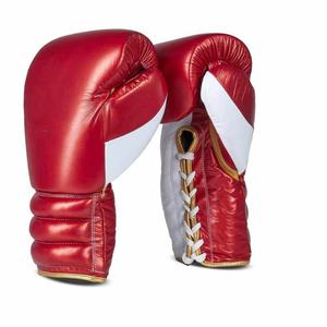 <b>White</b> and Blue Premium <b>Lace</b> Up Boxing Gloves For Professional Training Sparring And Competition - Product Image 5