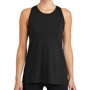 Women's Black <b>Knitted</b> O-Neck <b>Tank</b> <b>Top</b> Casual Solid Color Regular Length Breathable - Product Image 1