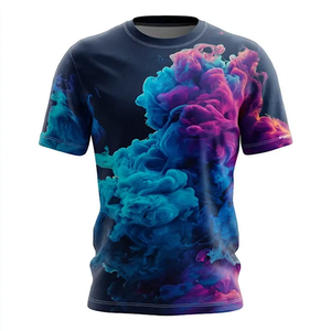 Summer Men Hip Hop Breathable Quick Dry Knitted Polyester/Cotton 3D Printed Custom T-Shirts Bulk Wholesale Plus Size - Product Image 4
