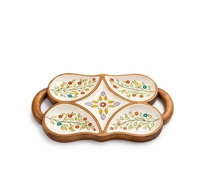Plateau de service en bois brun avec finition attrayante pour la maison, les cafés et les hôtels, idéal pour le service. - Product Image 6