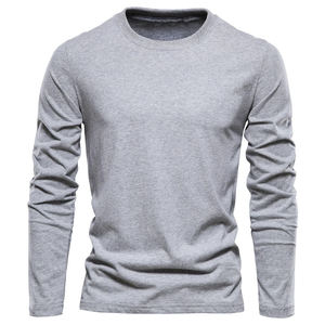 100% Cotton Solid Colors Long Sleeve T-Shirt for <b>Men</b> Custom Printing Dry Fit <b>Men</b> Full Sleeve O-Neck T-Shirts for <b>Men</b> OEM - Product Image 3