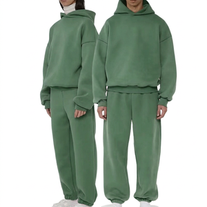 Ensemble de survêtement unisexe en molleton 100 % coton personnalisé pour l'hiver, avec option grandes tailles, pantalon de jogging et sweat à capuche à séchage rapide, marque privée - Product Image 2