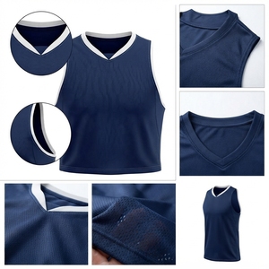 Maillot de basket personnalisé pour homme, col en V, sans manches, en mesh, vêtements de sport, séchage rapide, uniforme d'équipe, débardeur - Product Image 3