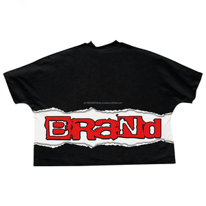 Camisetas con Gráficos Personalizados, Camiseta Oversize con Pedrería, Estilo Urbano, Algodón Lavado al Ácido, Corte Cuadrado para Hombre, Fabricante - Product Image 5