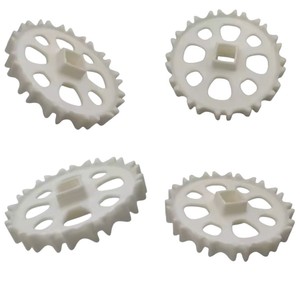Custom Injection Molded White Plastic Gear <b>Sprocket</b> | Heavy-Duty Square Hole Transmission Cog Wheel Manufacturer - Product Image 6