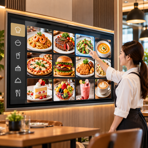 75 Inch Touchscreen Digital Signage For Restaurant Menu Showcase <b>Wall</b> Mount Resolution menu board <b>display</b> commercial <b>display</b> - Product Image 1